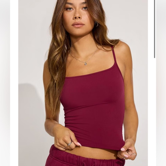 Garage Tops - NWT Garage Sleek Scoop Camisole - Cherry Wine Maroon Red Cropped XS